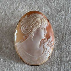 イタリアの古いカメオ Cameo アンティークカメオ　ブローチ　Italy 【1点】 2枚目の画像