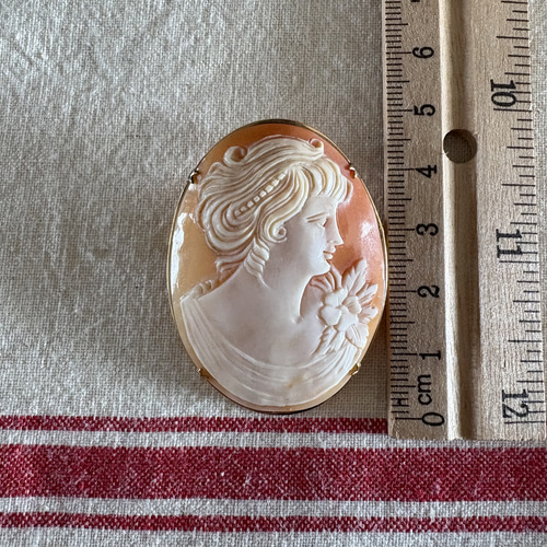 イタリアの古いカメオ Cameo アンティークカメオ ブローチ Italy 【1点