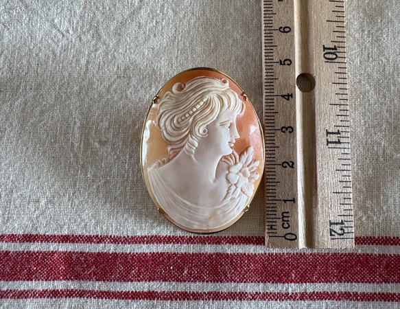 イタリアの古いカメオ Cameo アンティークカメオ　ブローチ　Italy 【1点】 4枚目の画像