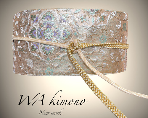 宝尽くし紋様刺繍サッシュベルト W65〜95cm 帯 着物リメイク J61130 宝尽くし紋様刺繍サッシュベルト W65〜95cm 帯 着物リメイク J61130