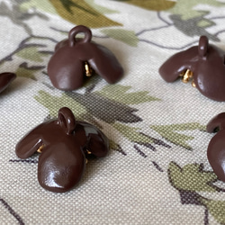 在庫2セット！ころんとした形がお洒落パーツ！『ゴールドがアクセント　ビンテージ風ボタン』～ブラウン　2個セット～ 5枚目の画像