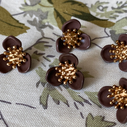 在庫2セット！ころんとした形がお洒落パーツ！『ゴールドがアクセント　ビンテージ風ボタン』～ブラウン　2個セット～ 6枚目の画像