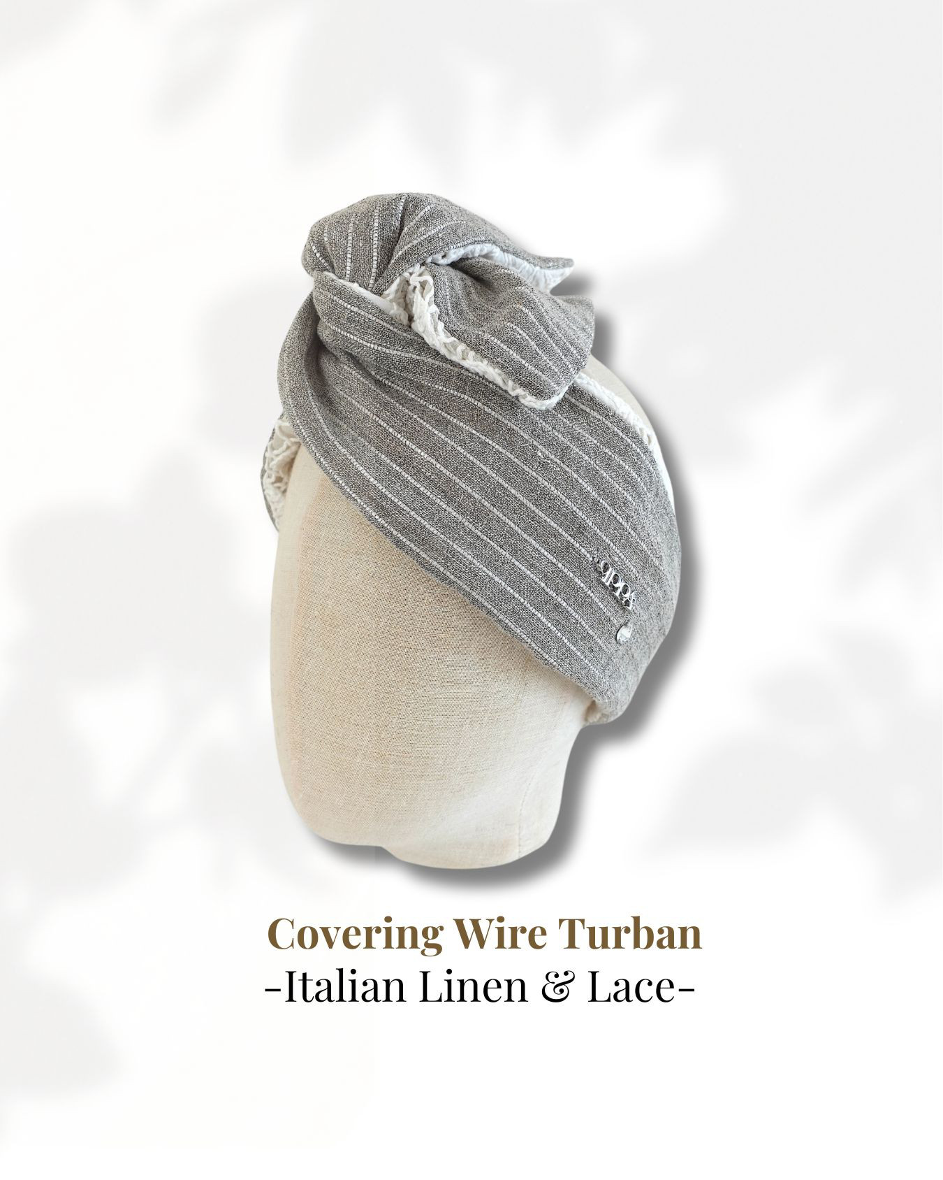 Italian Linen gray & Lace（イタリアリネン＆レース）    Wワイド qppA