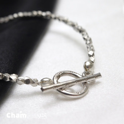 カレンシルバーキューブカット　ブレスレット　2mm  ベーシック 4枚目の画像