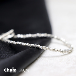 カレンシルバーキューブカット　ブレスレット　2mm  ベーシック 3枚目の画像