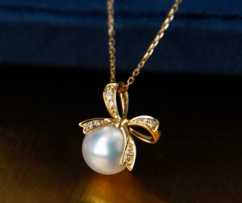 [La Corser] ヘラ女神セット 8-9mm アコヤ真珠 18Kゴールド ダイヤモンド セレブリティ 鎖骨チェーン ファッ