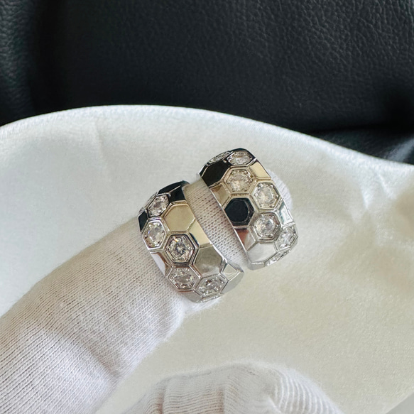 ハニカムピアス　蜂の巣モチーフ　 8枚目の画像