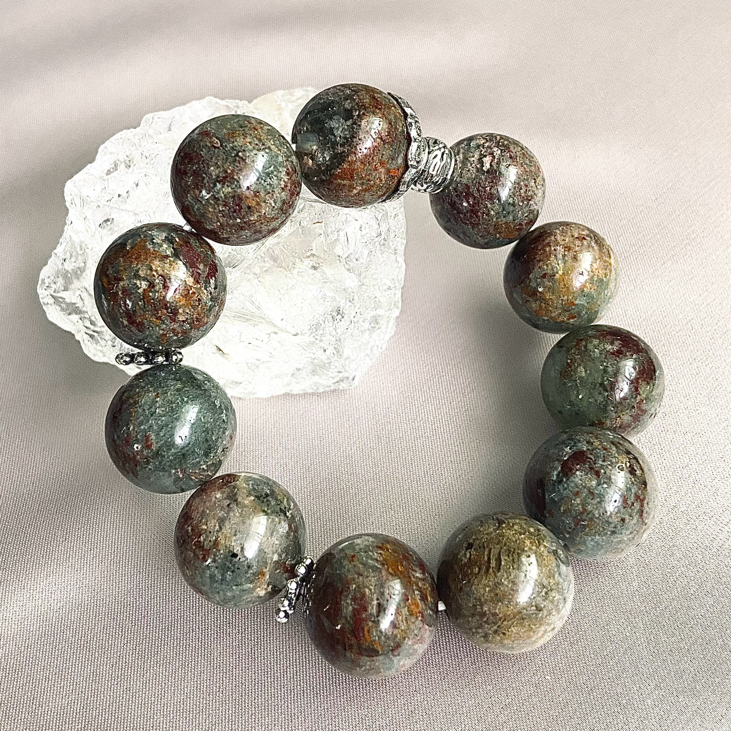 ★ダイレン☆ モネの絵画のようなガーデンクォーツ聚宝盆ブレスレット大玉 モネの絵画のようなガーデンクォーツ 聚宝盆(はん盆)ブレスレット大玉