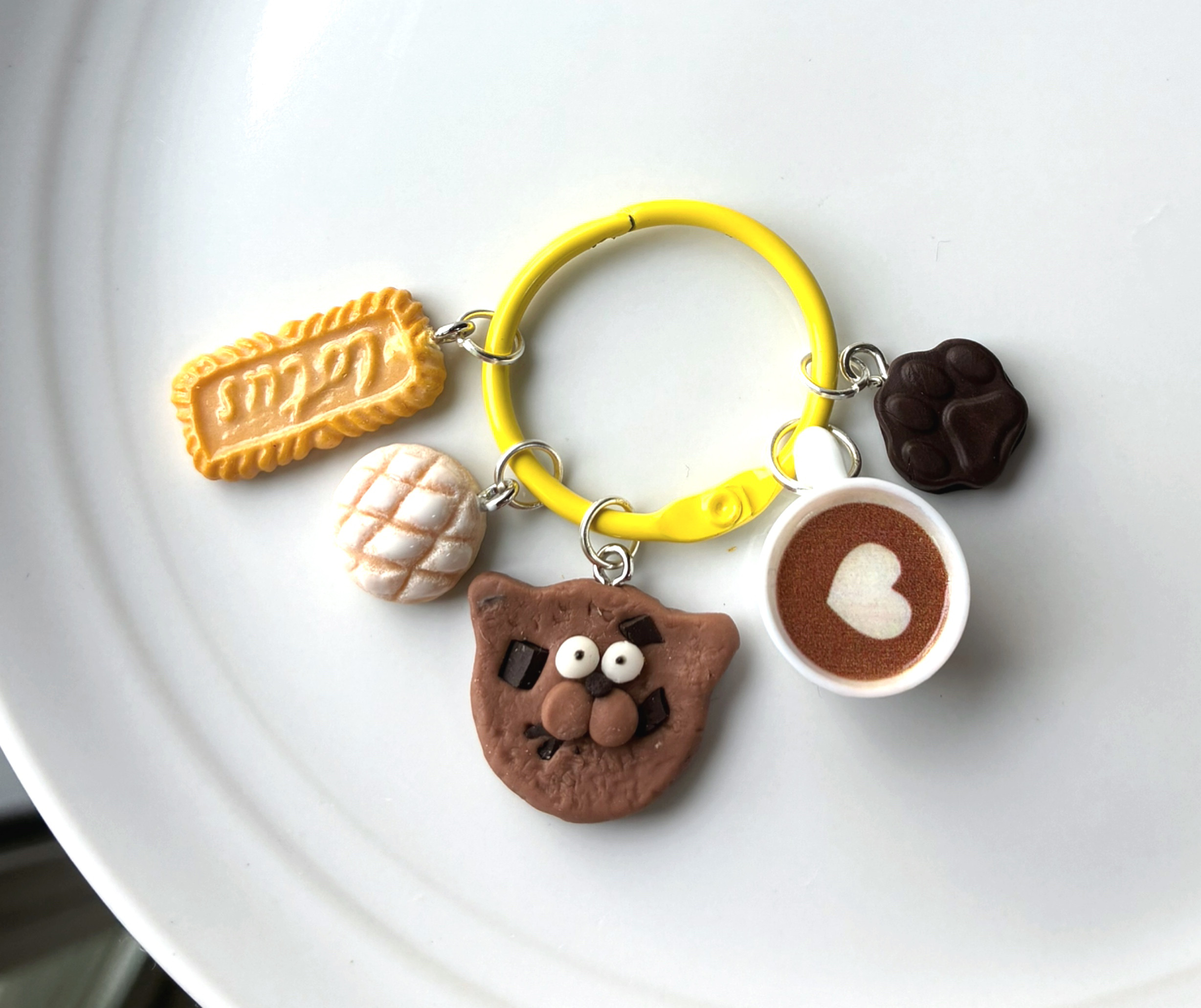 じゃらじゃらキーホルダー】猫クッキー フェイクスイーツ ミニチュア