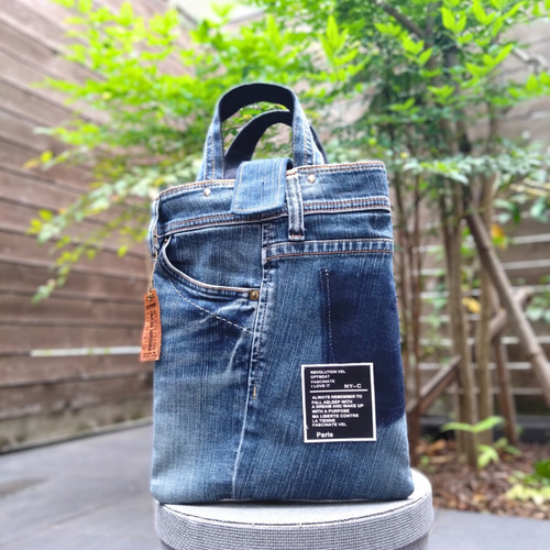№735【DENIM✖️ノートPC・iPad用 ToteBAG⚮̈】デニムリメイク