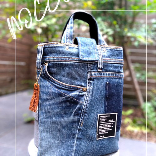 玉草さま❤️pagesになります。猫しゃん縦長A42way トートデニムリメイク デニムリメイク❤️(=^x^=)猫しゃん縦長A4・2way トートバック