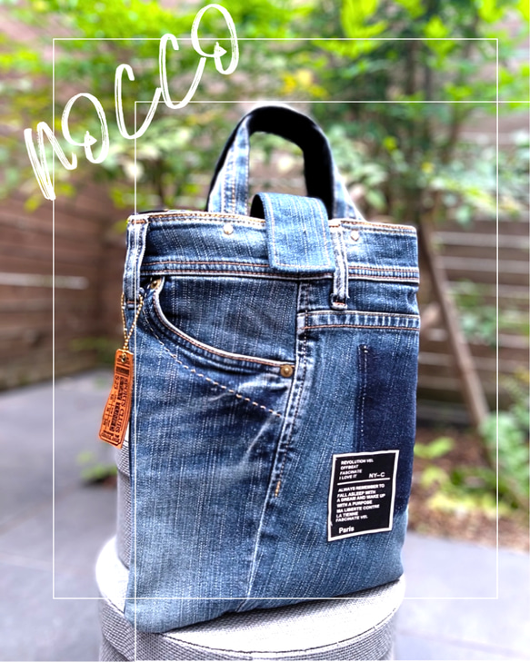 玉草さま❤️pagesになります。猫しゃん縦長A42way トートデニム