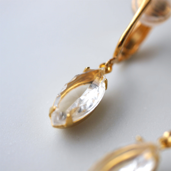 ヴィンテージビジューのイヤリング/ピアス crystal wave 5枚目の画像