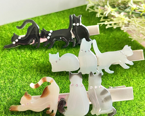 カヤ様お取り置きです。No．161 雲形 レジン ヘアクリップ ヘアゴム