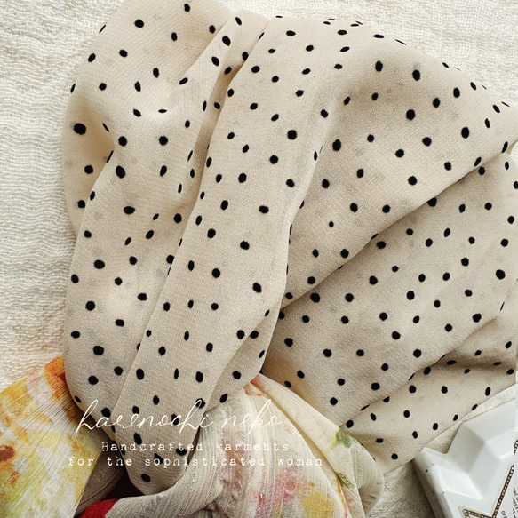 【10/23再販】「エアリードットと大胆水彩フラワーのヘアバンド。」 ヘアアクセサリー ヘアーバンド 秋 6枚目の画像