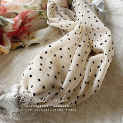 【10/23再販】「エアリードットと大胆水彩フラワーのヘアバンド。」 ヘアアクセサリー ヘアーバンド 秋 8枚目の画像