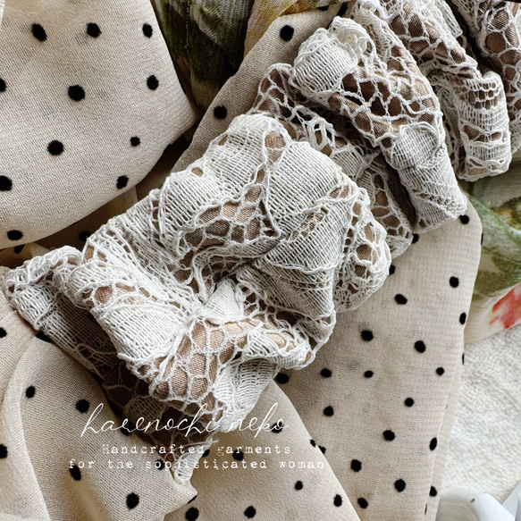 【10/23再販】「エアリードットと大胆水彩フラワーのヘアバンド。」 ヘアアクセサリー ヘアーバンド 秋 5枚目の画像