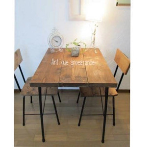 カフェ【w700奥行き700】レトロ風　ダイニングテーブル　アンティーク風　ワークテーブル　鉄脚　アイアン