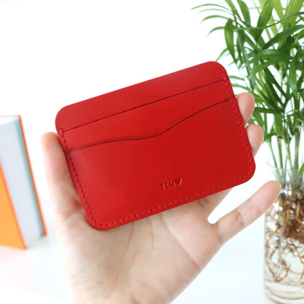 スリム3ポケット カード名刺入れ イタリアン 天然牛革 コンパクト財布 ギフト 名入れ可