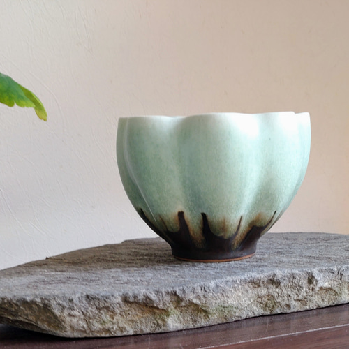 陶器の植木鉢 「チョコミントグリーン」 3号サイズ 一輪挿し・花瓶