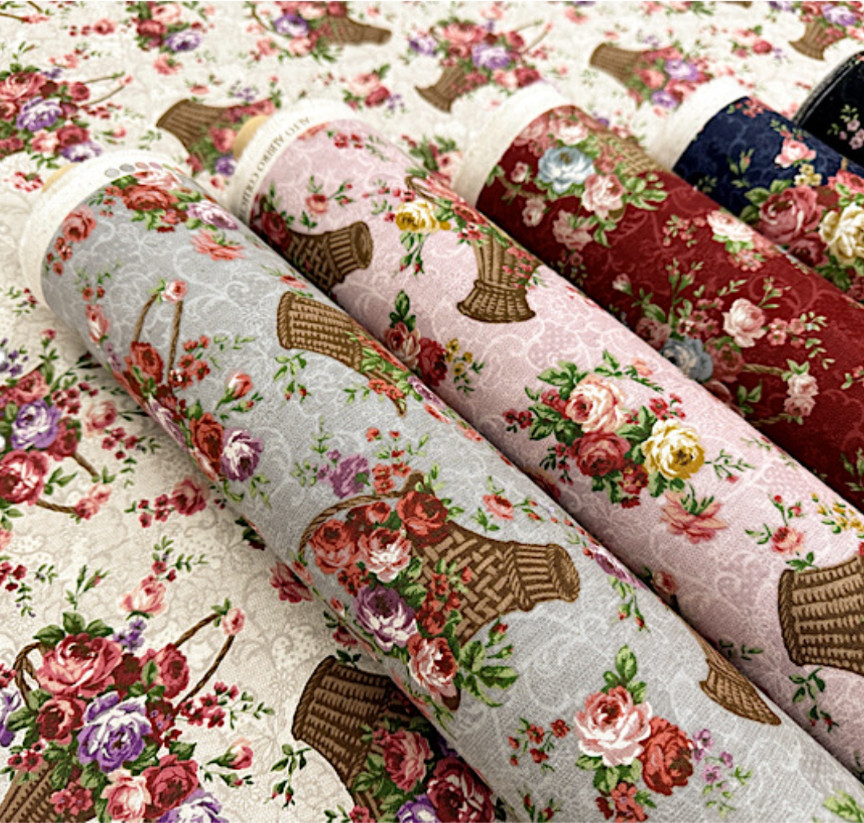 ブーケバスケット柄【オーダー生地見本】