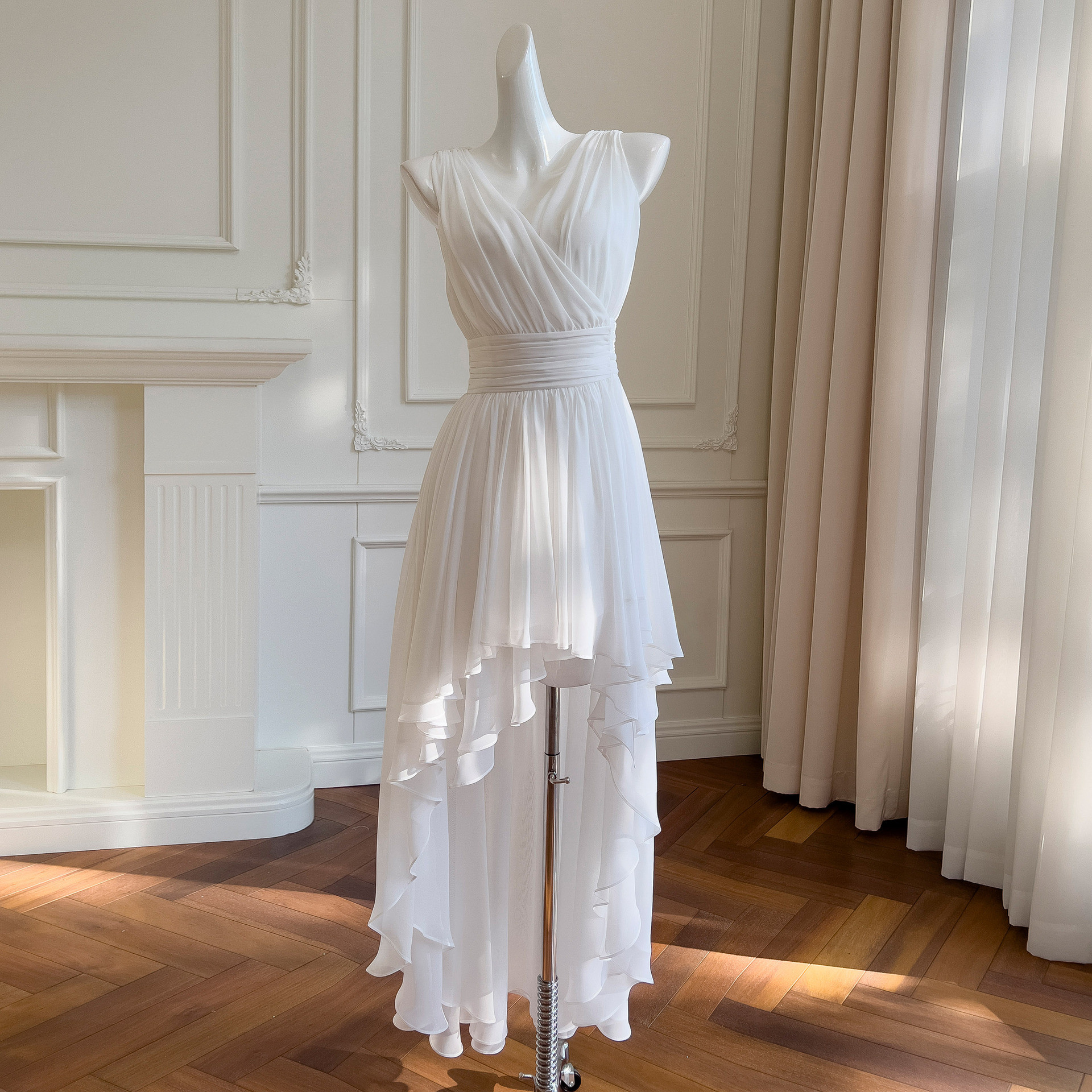 ドレス パーティー ウェディングドレス ワンピース ロング プリンセス 白 上品 韓国風 前撮り 結婚式 お呼ばれ