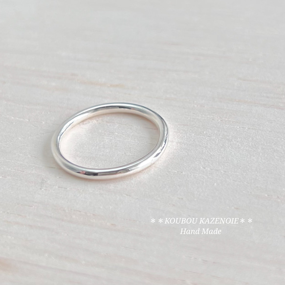 1号から制作可能♪　silver950◆2ｍｍ丸線華奢リング◆受注制作　 6枚目の画像