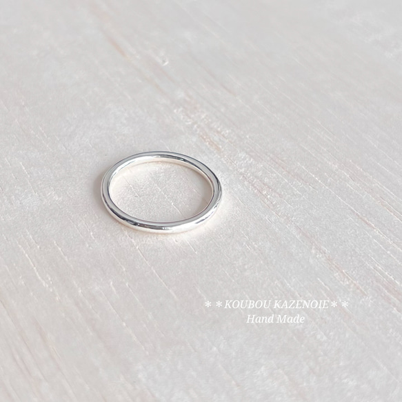 1号から制作可能♪　silver950◆2ｍｍ丸線華奢リング◆受注制作　 3枚目の画像