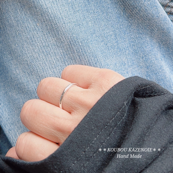 1号から制作可能♪　silver950◆2ｍｍ丸線華奢リング◆受注制作　 7枚目の画像