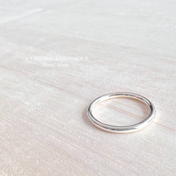 1号から制作可能♪　silver950◆2ｍｍ丸線華奢リング◆受注制作　 4枚目の画像