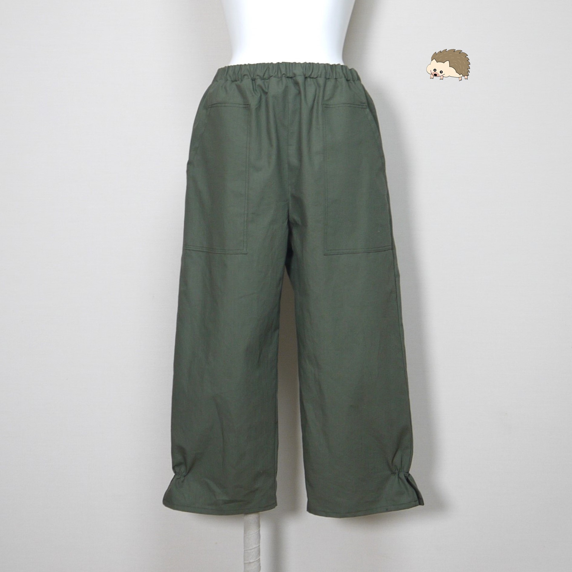 【リップクロス】ポップスリットパンツ◆カーキ◆フリーサイズ（コットン100％）