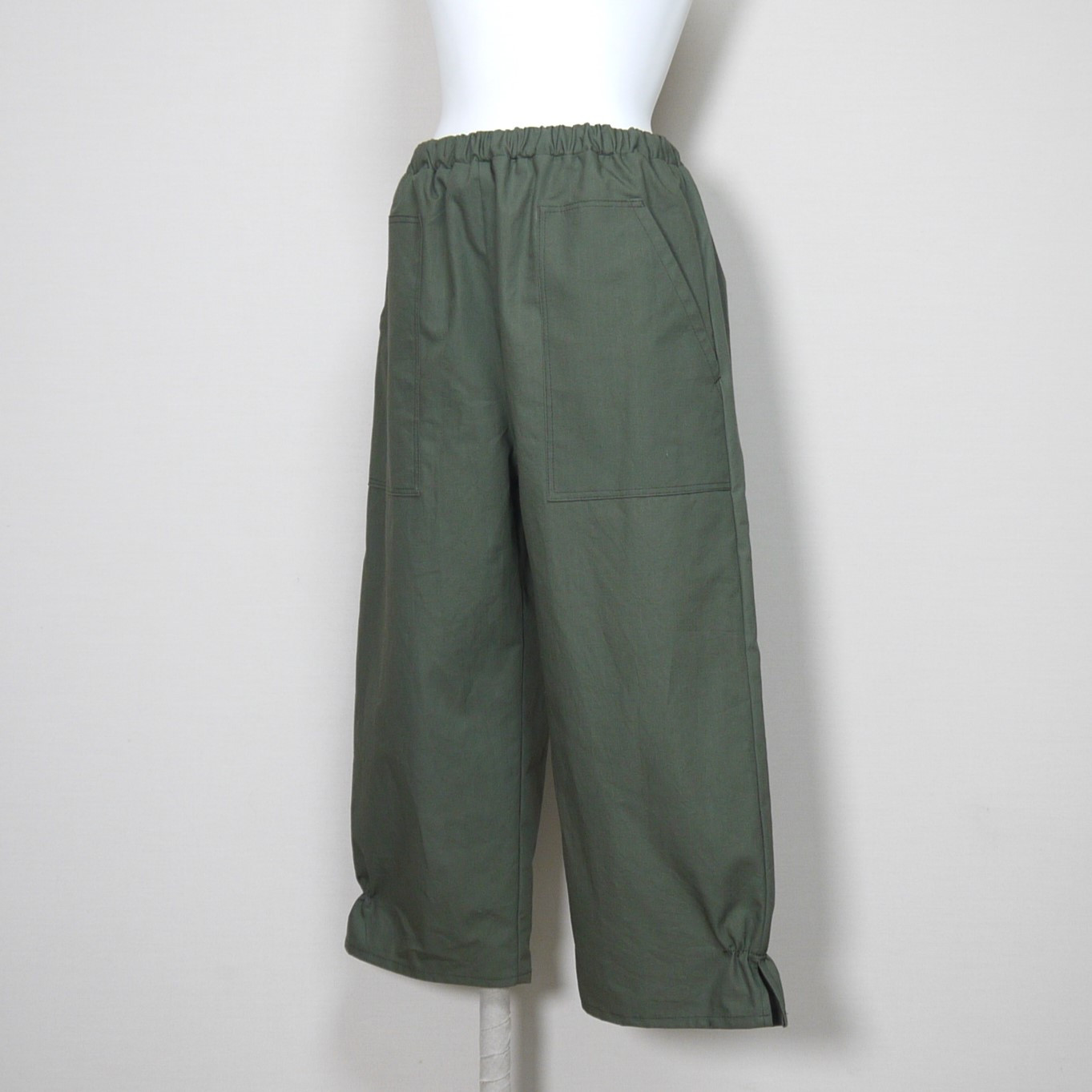 【リップクロス】ポップスリットパンツ◆カーキ◆フリーサイズ（コットン100％）