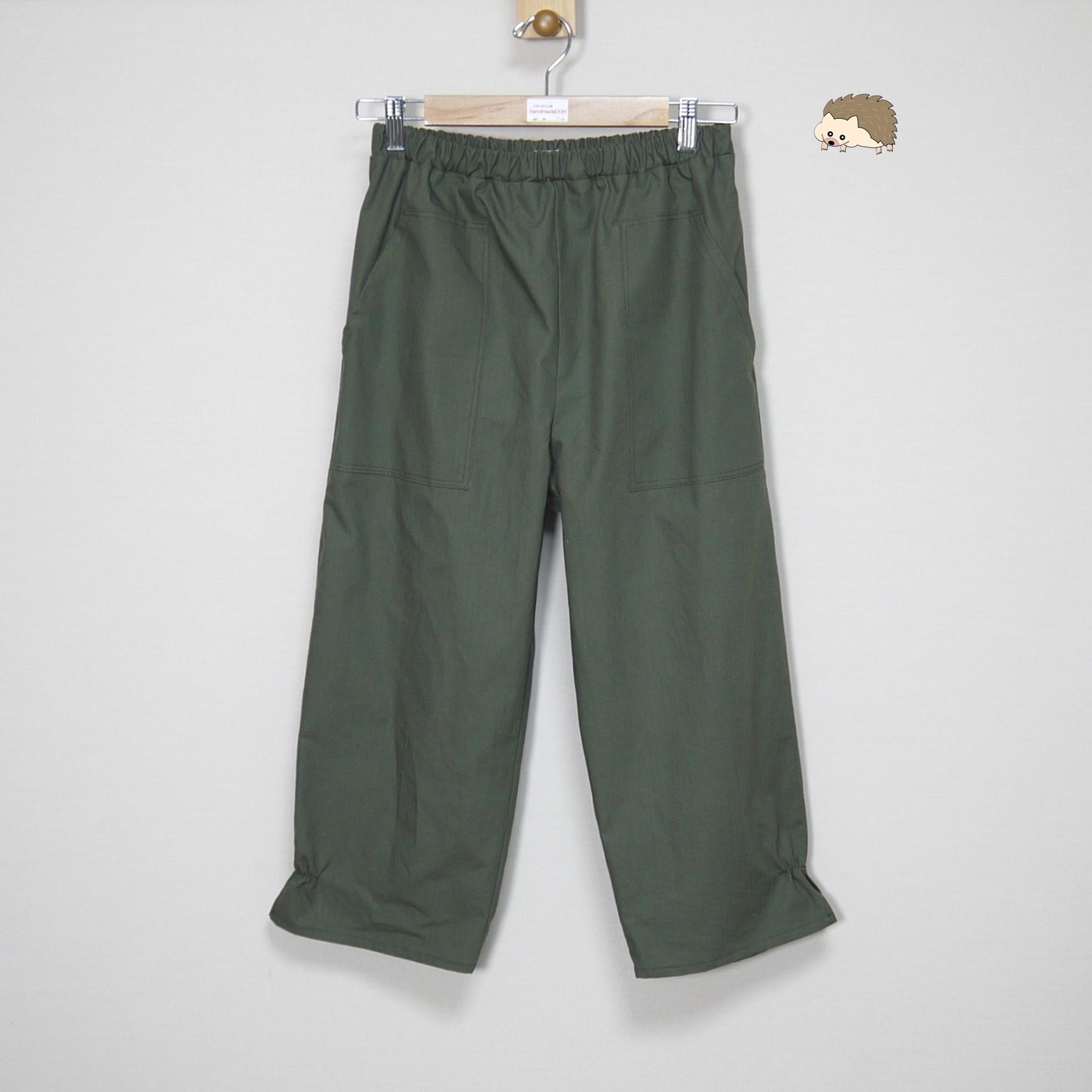 【リップクロス】ポップスリットパンツ◆カーキ◆フリーサイズ（コットン100％）
