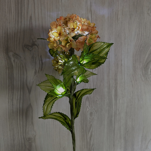 紫陽花灯・大】◇紫陽花のライト アメリカンフラワー・ディップアート 