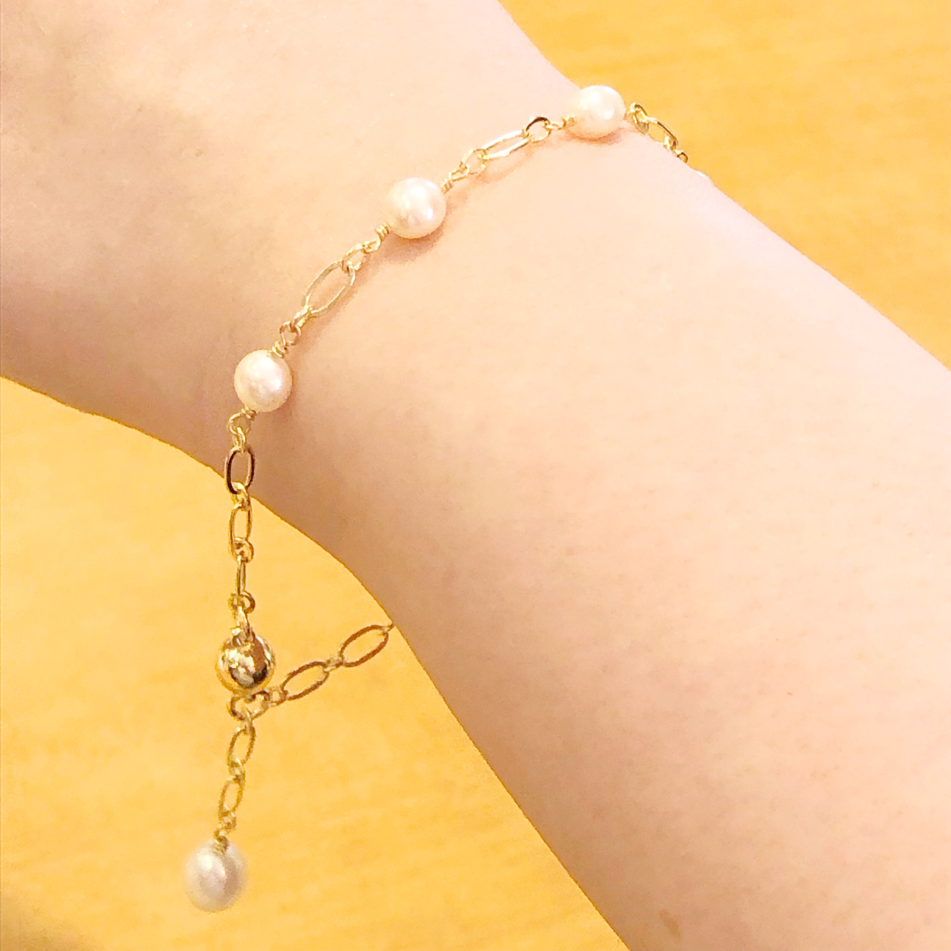 《  14kgfブレスレット》高品質　淡水パールのブレスレット