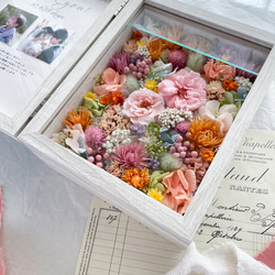 【両親贈呈品・写真入れOK】思い出に残るお花のフォトボックス（カラフル）　誕生日祝い　結婚祝い　子育て感謝状 7枚目の画像