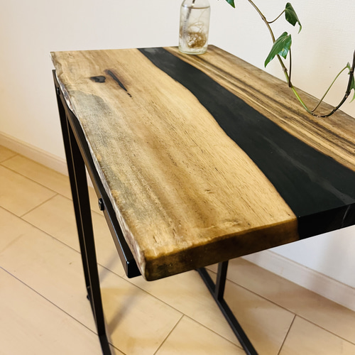 黒柿 ソファテーブル サイドテーブル コーヒーテーブル 一枚板 銘木