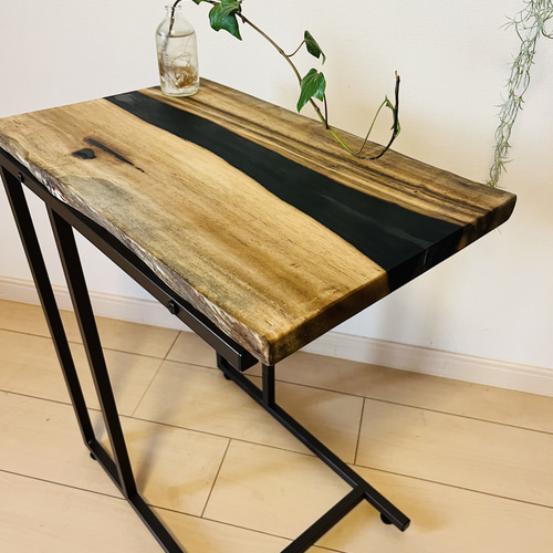 黒柿 ソファテーブル サイドテーブル コーヒーテーブル 一枚板 銘木