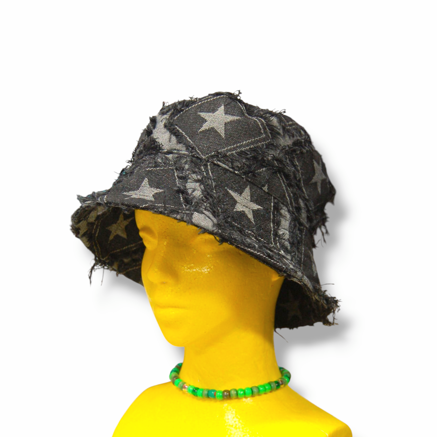 星　フリンジデニム　バケットハット