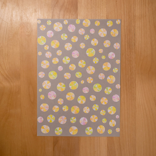 デザインペーパー 切り絵（まる）A4 8枚セット 【B】 包装紙