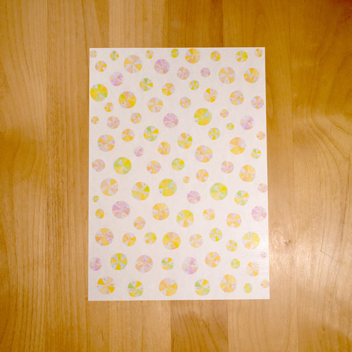 デザインペーパー 切り絵（まる）A4 8枚セット 【B】 包装紙
