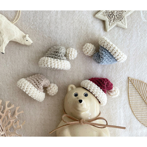 しろくま貯金箱 三角帽子 綿 お着替え クリスマス 北欧 その他