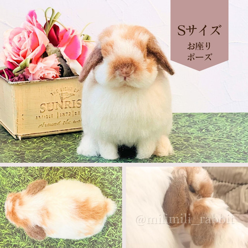 オーダーメイド】Sサイズ うさぎ羊毛フェルト うちのこオーダー
