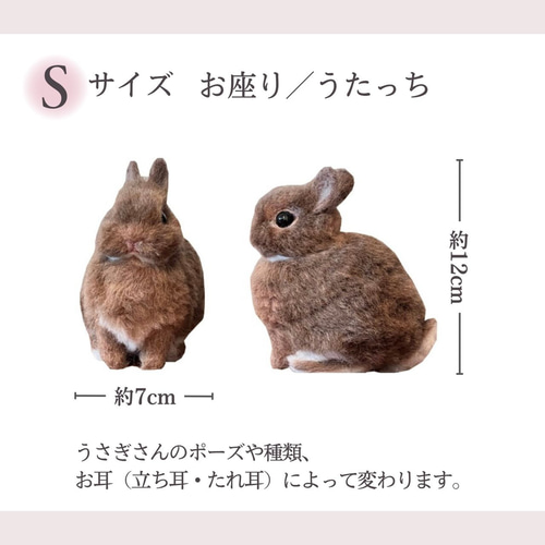 オーダーメイド】Sサイズ うさぎ羊毛フェルト うちのこオーダー