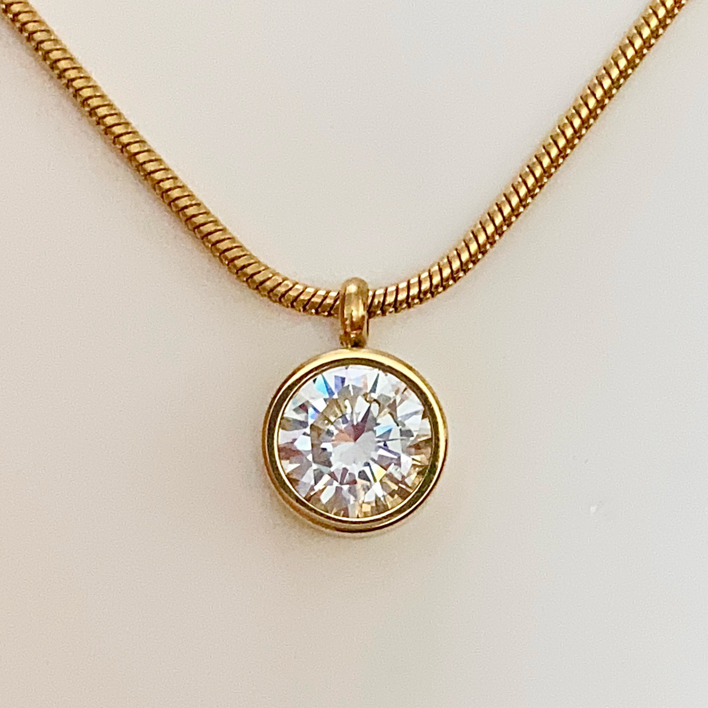 一粒ジルコニアネックレス｜サージカルステンレス｜SONAダイヤモンド 4,784円