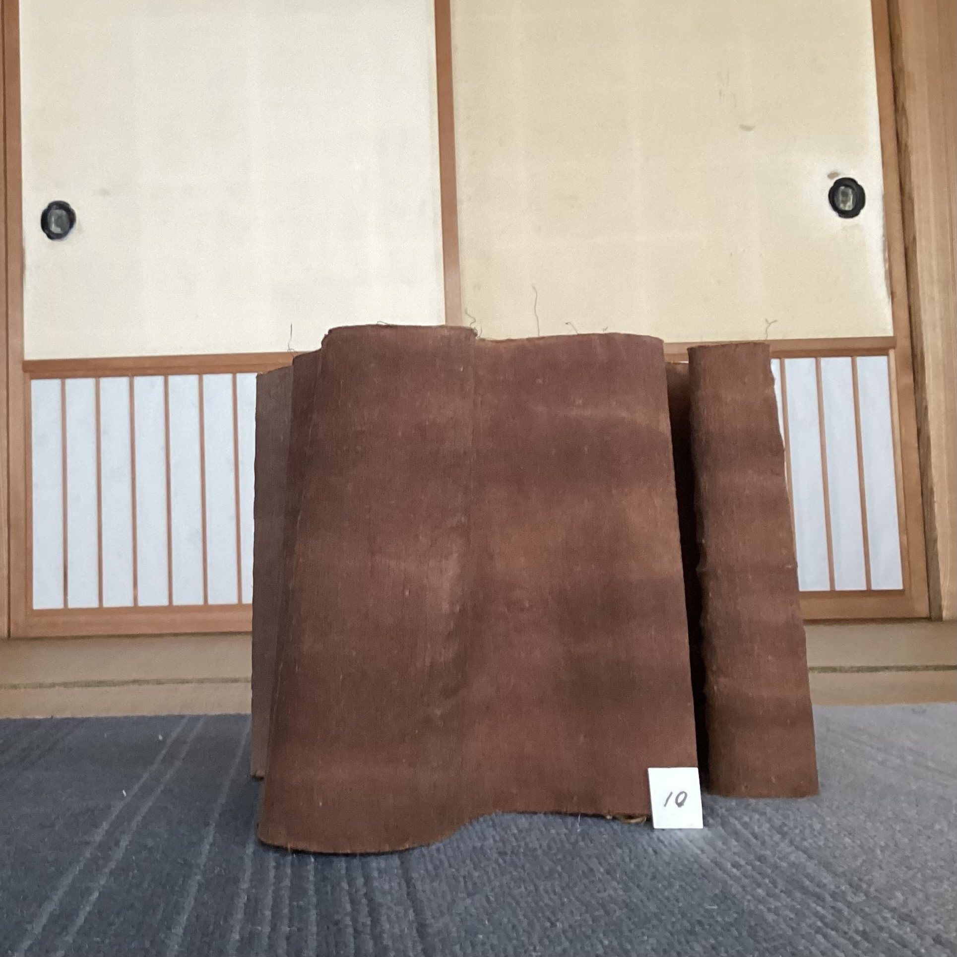 古布　帯芯　柿渋染め布　⑩