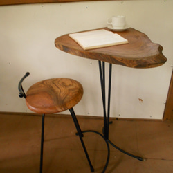 欅（けやき） アイアンテーブルイスセット 07-04-2 机・デスク