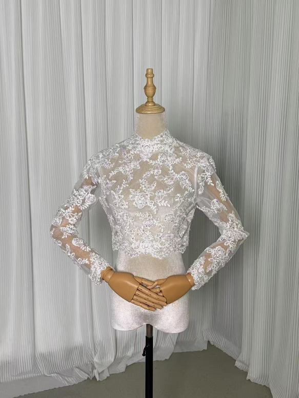 送料無料！ボレロ ロングスリーブ キラキラスパンコール ファスナー