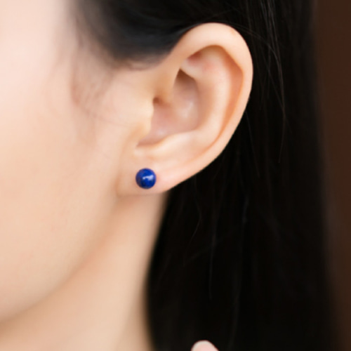 6mm ラピスラズリのピアス イヤリング 12月誕生石 天然石 ピアス
