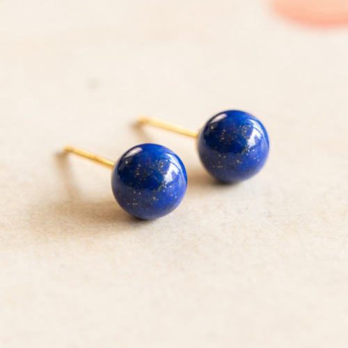 6mm ラピスラズリのピアス イヤリング 12月誕生石 天然石 ピアス
